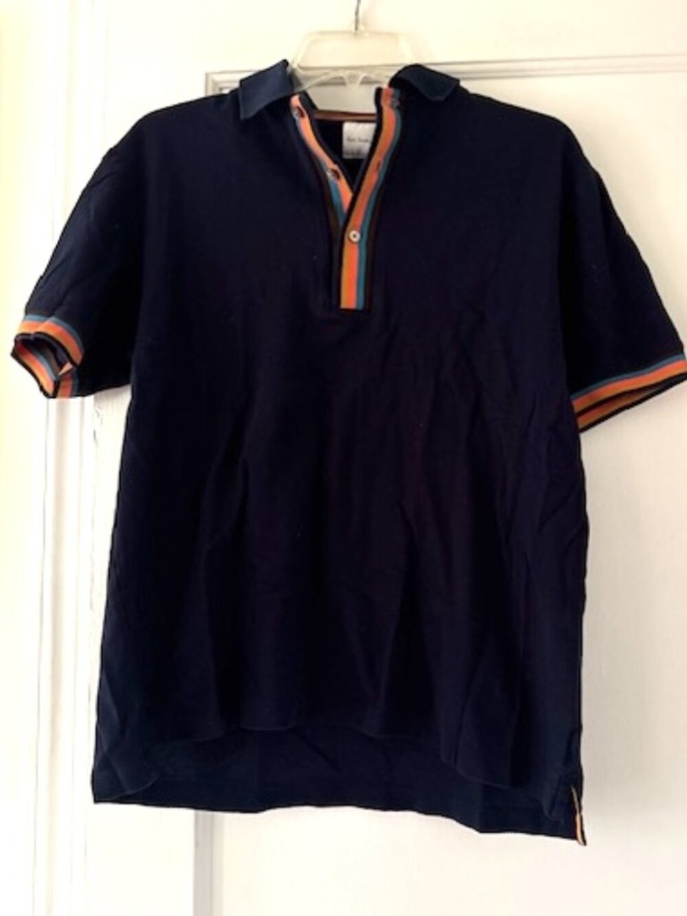 Paul Smith Signature Stripe Trim Cotton Polo Shirt